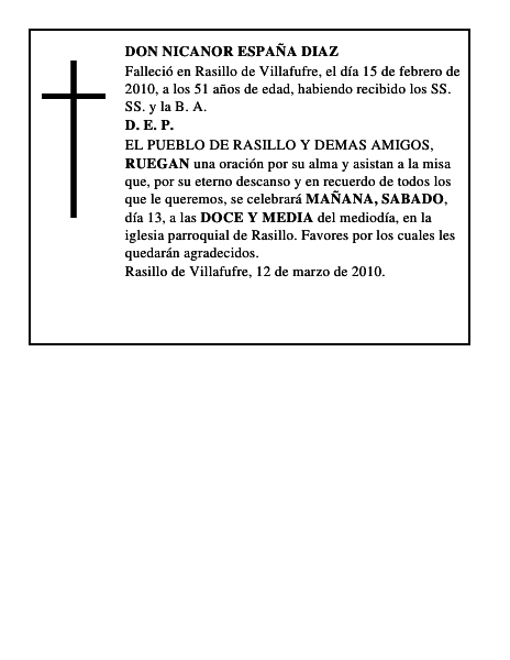 DON NICANOR ESPAÑA DIAZ