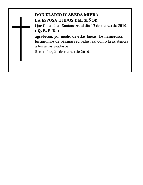 DON ELADIO IGAREDA MIERA
