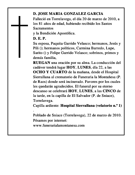 D. JOSE MARIA GONZALEZ GARCIA