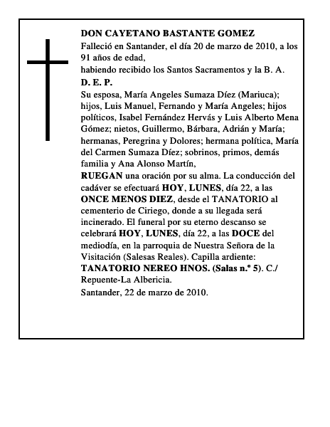 DON CAYETANO BASTANTE GOMEZ