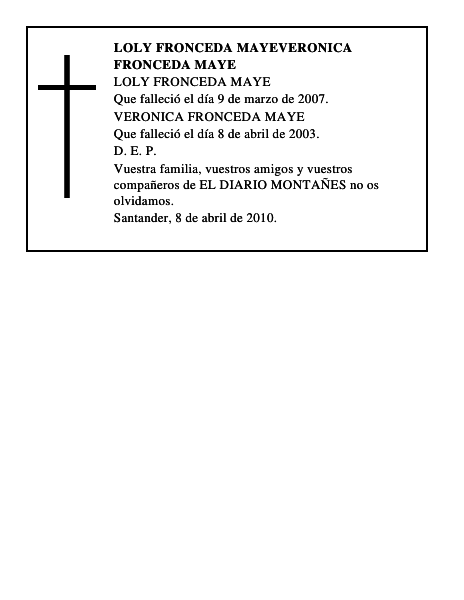 LOLY FRONCEDA MAYEVERONICA FRONCEDA MAYE