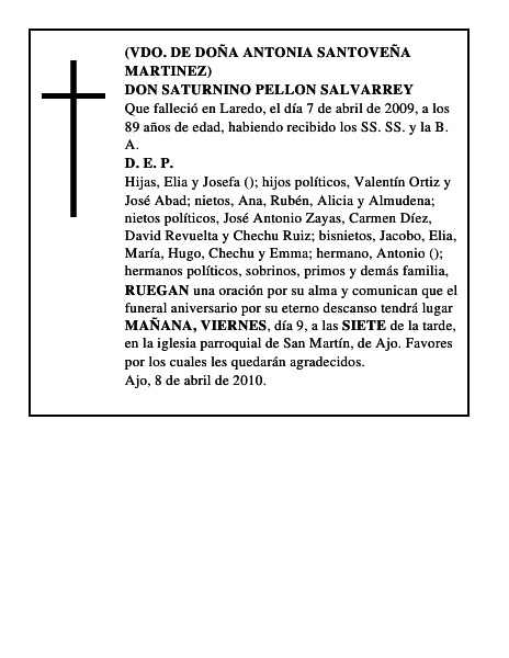 DON SATURNINO PELLON SALVARREY