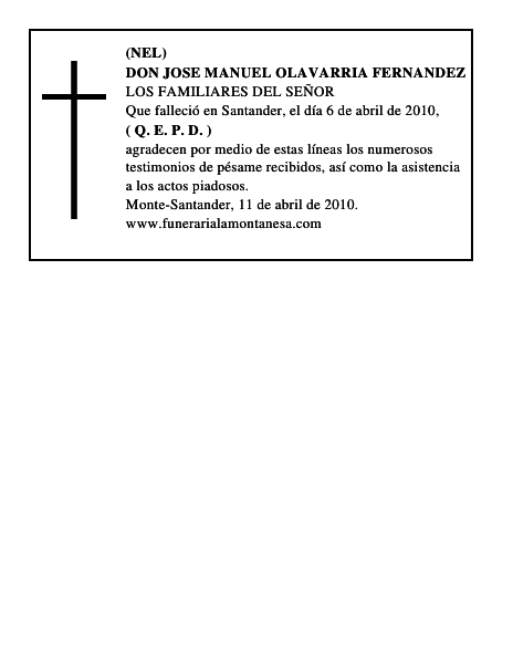 DON JOSE MANUEL OLAVARRIA FERNANDEZ