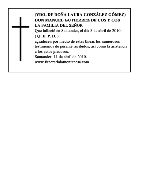 DON MANUEL GUTIERREZ DE COS Y COS