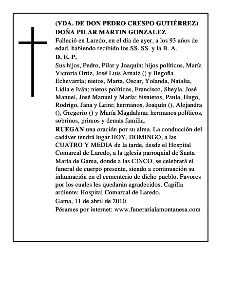 DOÑA PILAR MARTIN GONZALEZ