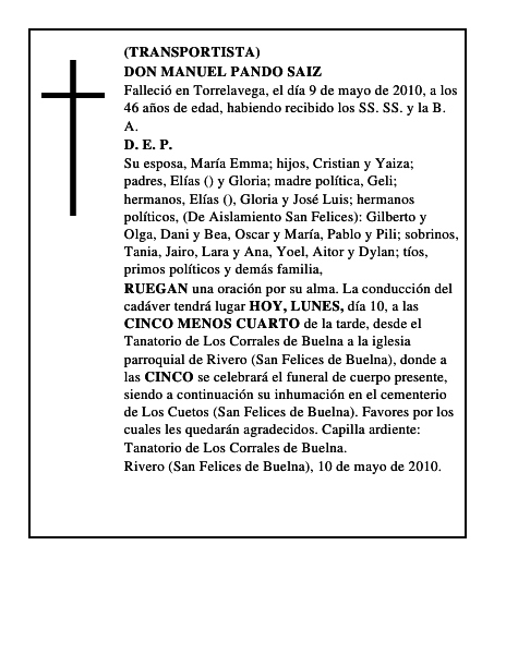 DON MANUEL PANDO SAIZ