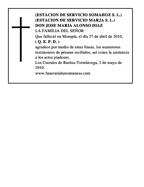 DON JOSE MARIA ALONSO DIAZ