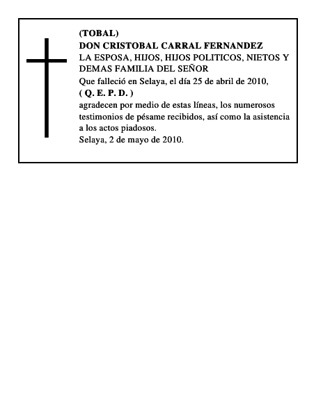 DON CRISTOBAL CARRAL FERNANDEZ
