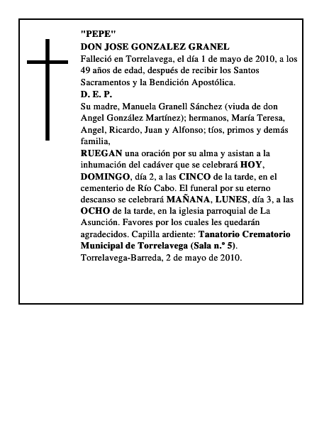 DON JOSE GONZALEZ GRANEL