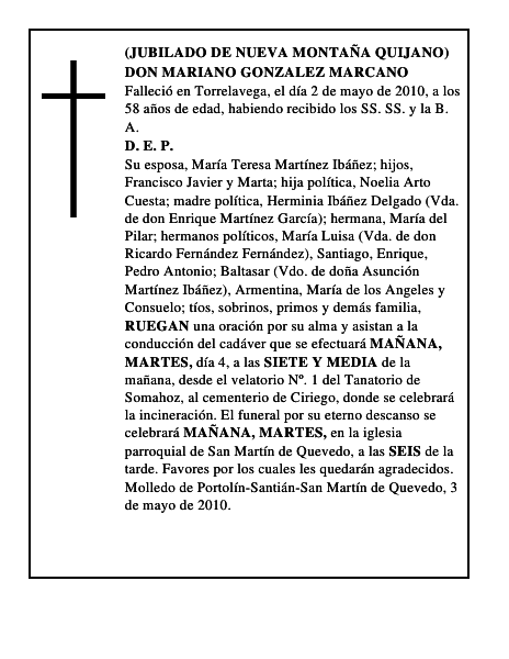 DON MARIANO GONZALEZ MARCANO