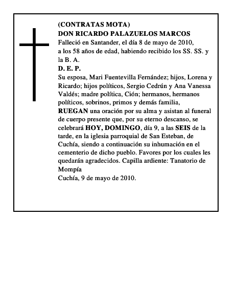 DON RICARDO PALAZUELOS MARCOS