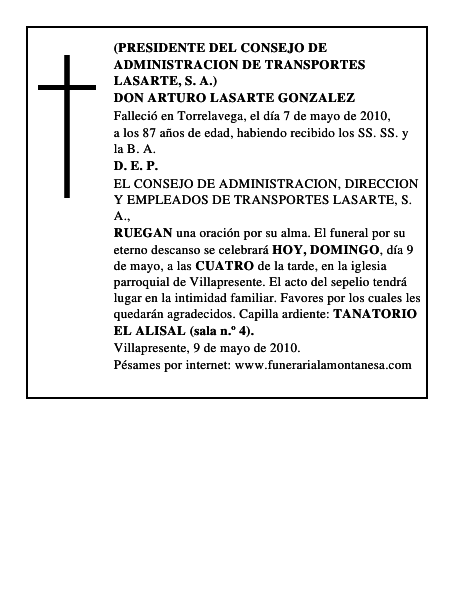 DON ARTURO LASARTE GONZALEZ