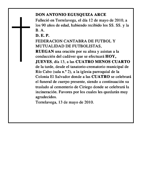 DON ANTONIO EGUSQUIZA ARCE