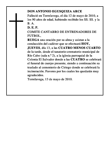 DON ANTONIO EGUSQUIZA ARCE