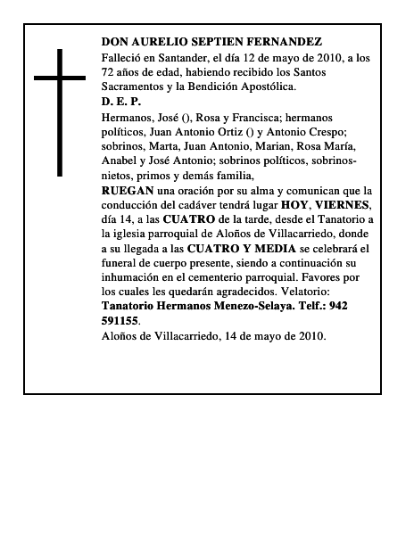 DON AURELIO SEPTIEN FERNANDEZ
