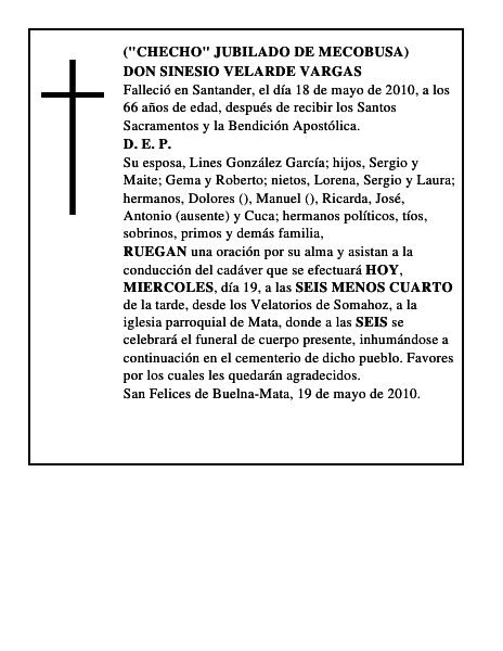 DON SINESIO VELARDE VARGAS