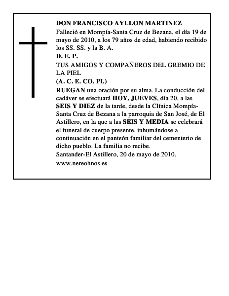 DON FRANCISCO AYLLON MARTINEZ