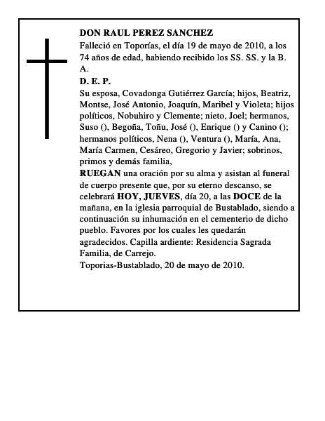 DON RAUL PEREZ SANCHEZ