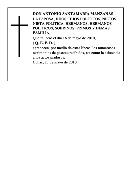 DON ANTONIO SANTAMARIA MANZANAS