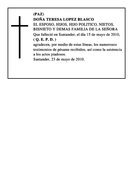 DOÑA TERESA LOPEZ BLASCO