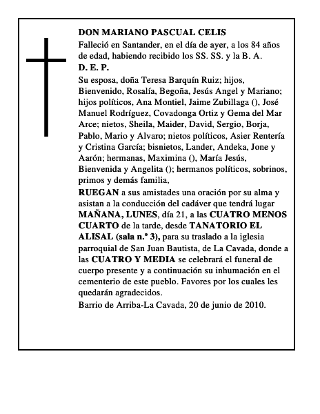 DON MARIANO PASCUAL CELIS