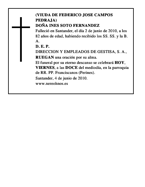 DOÑA INES SOTO FERNANDEZ