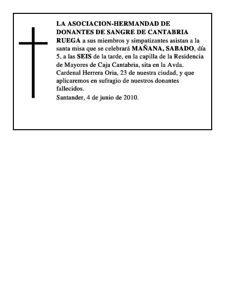 LA ASOCIACION-HERMANDAD DE DONANTES DE SANGRE DE CANTABRIA