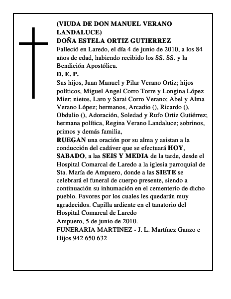 DOÑA ESTELA ORTIZ GUTIERREZ