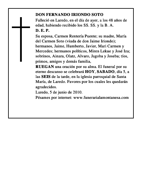 DON FERNANDO IRIONDO SOTO