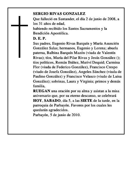 SERGIO RIVAS GONZALEZ