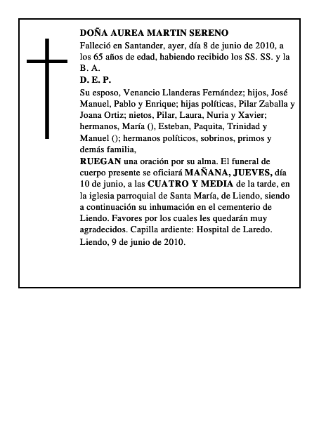 DOÑA AUREA MARTIN SERENO