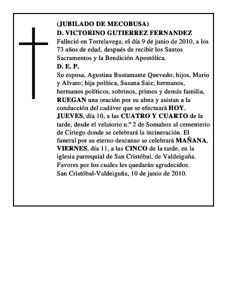 D. VICTORINO GUTIERREZ FERNANDEZ