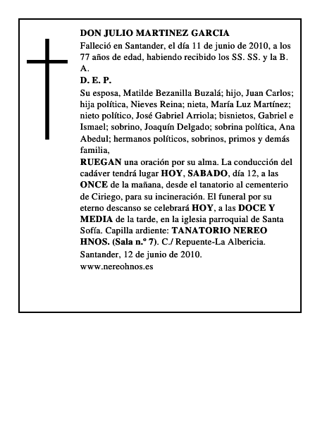 DON JULIO MARTINEZ GARCIA