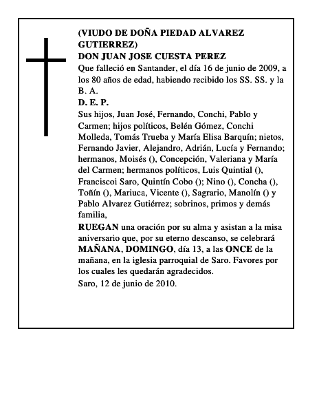 DON JUAN JOSE CUESTA PEREZ