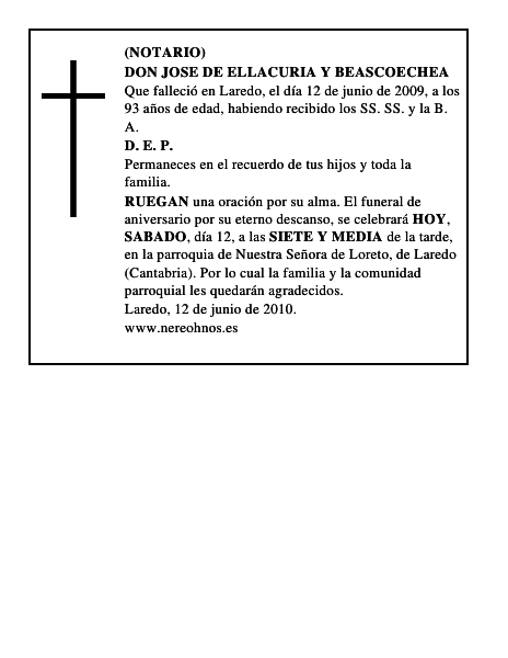 DON JOSE DE ELLACURIA Y BEASCOECHEA