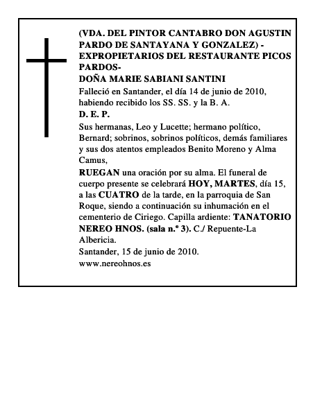 DOÑA MARIE SABIANI SANTINI