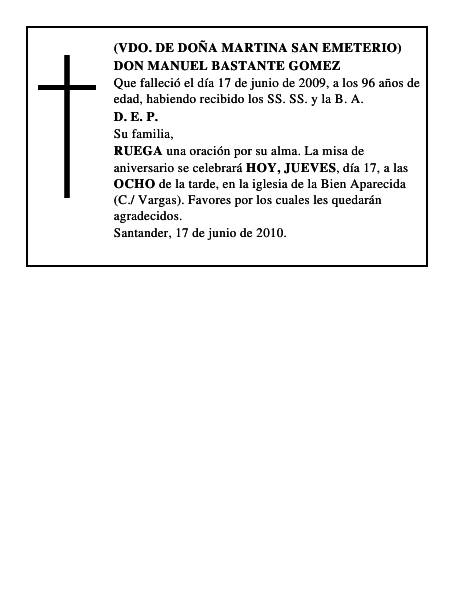 DON MANUEL BASTANTE GOMEZ