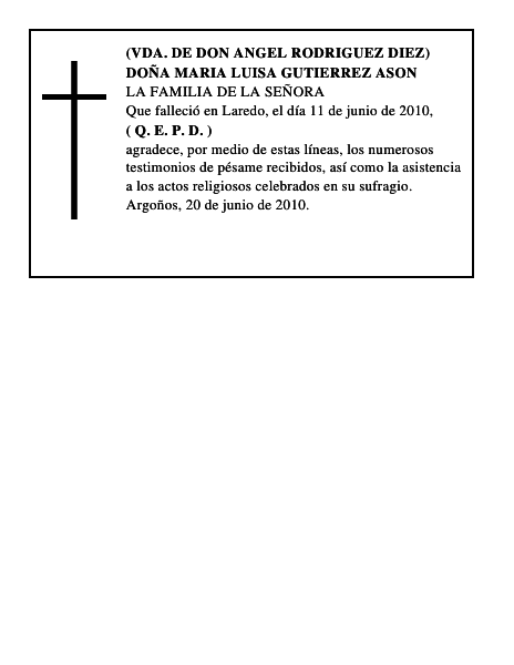 DOÑA MARIA LUISA GUTIERREZ ASON