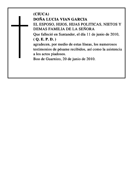 DOÑA LUCIA VIAN GARCIA