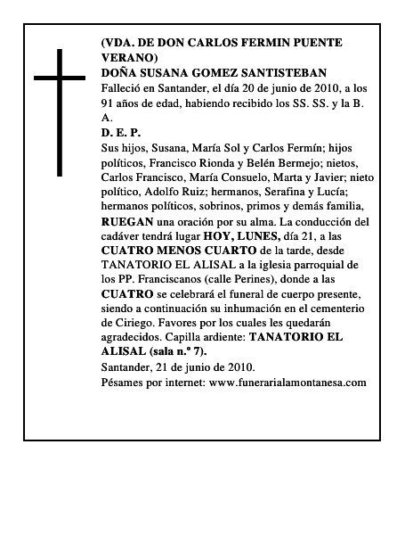 DOÑA SUSANA GOMEZ SANTISTEBAN