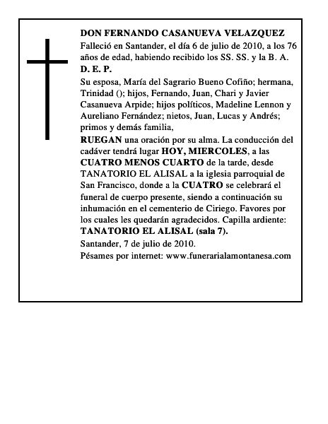 DON FERNANDO CASANUEVA VELAZQUEZ
