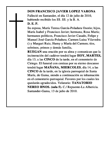 DON FRANCISCO JAVIER LOPEZ VARONA