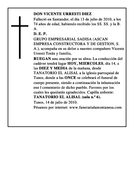DON VICENTE URRESTI DIEZ