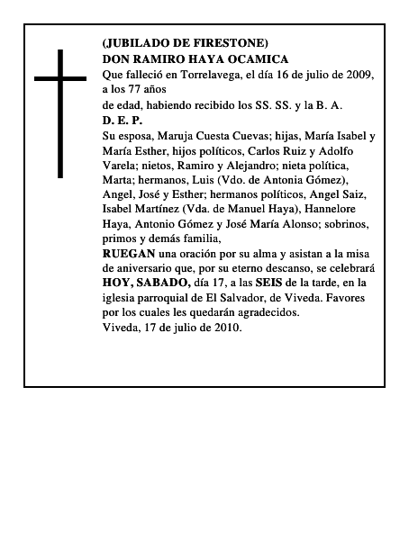 DON RAMIRO HAYA OCAMICA