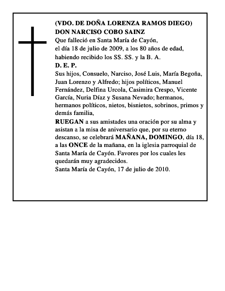 DON NARCISO COBO SAINZ