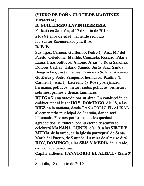 D. GUILLERMO LAVIN HERRERIA