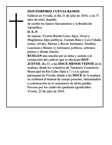 DON PORFIRIO CUEVAS RAMOS