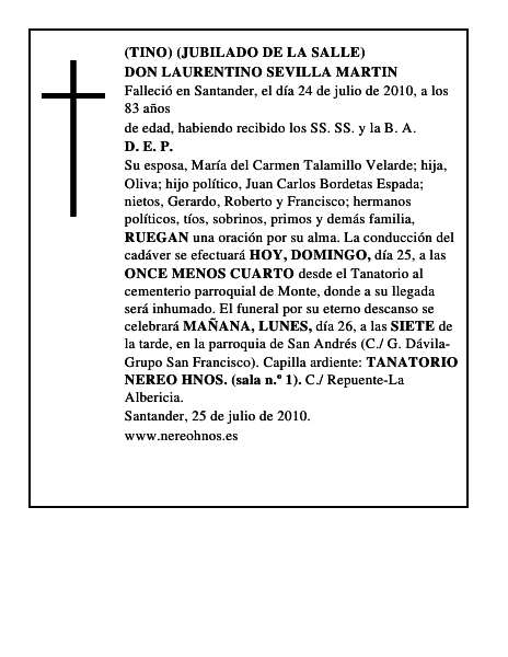DON LAURENTINO SEVILLA MARTIN
