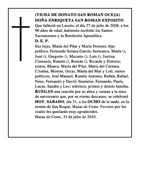 DOÑA ENRIQUETA SAN ROMAN EXPOSITO