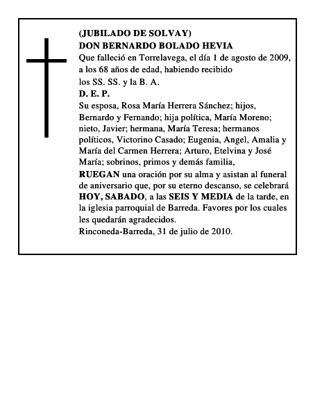 DON BERNARDO BOLADO HEVIA